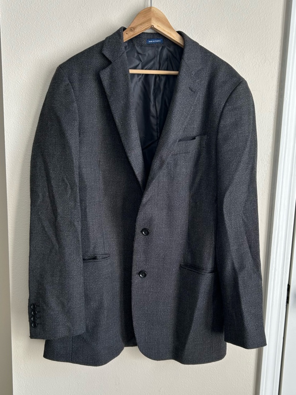 Stafford Grey Wool Blend Seasonal Texture Classic Fit Blazer Sport Coat Size 42L